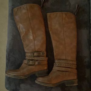 Madden Girl Carrage Knee High Boots brown 8.5